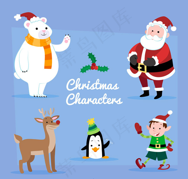 可爱圣诞角色