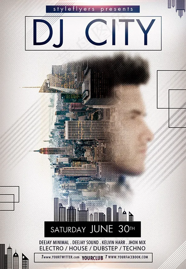 酒吧DJ海报(1350X1950(DPI:300))psd模版下载