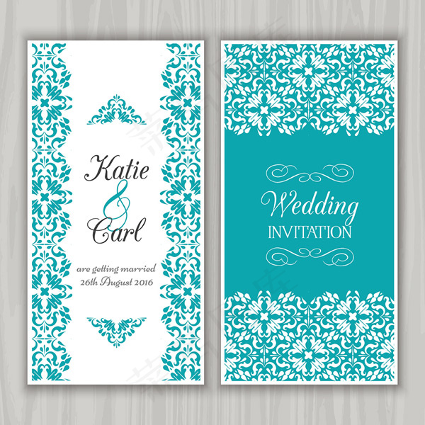 花纹婚礼邀请卡