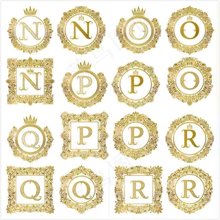 欧式花纹边框字母