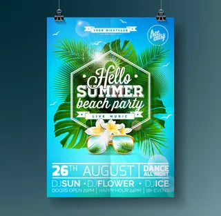 夏季沙滩派对海报