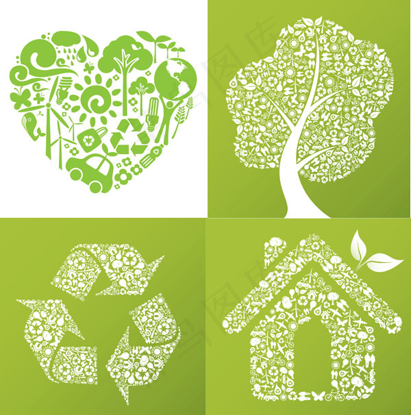 生态环保创意图标,免抠元素