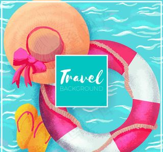 太阳帽和游泳圈