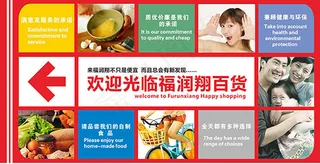 超市入口指引牌