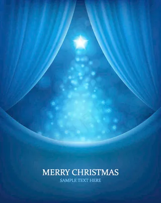 圣诞蓝色幕布背景