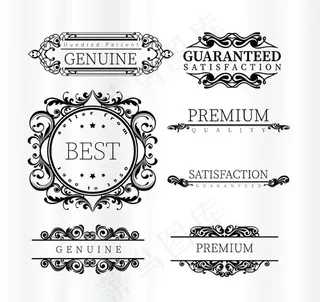 花纹与优质标签,免抠元素