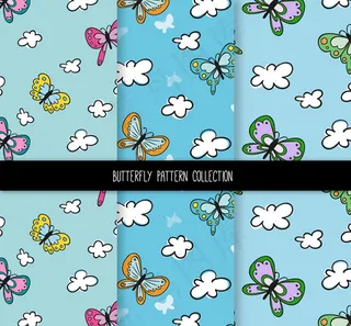 蝴蝶和云朵背景