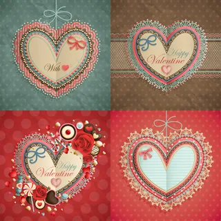 情人节心形标签,免抠元素