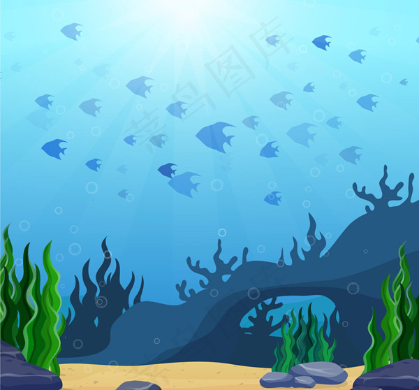 海底世界鱼群风景