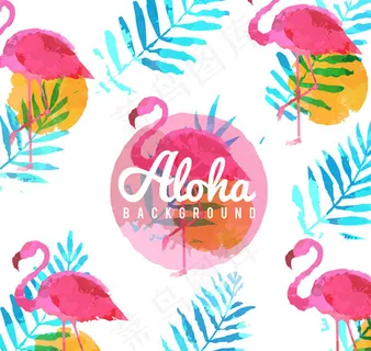 火烈鸟无缝背景