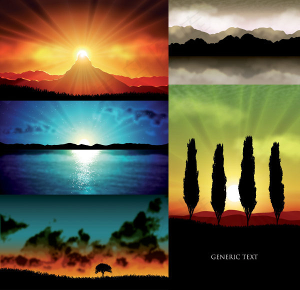 逼真的风景矢量