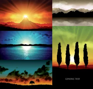 逼真的风景矢量