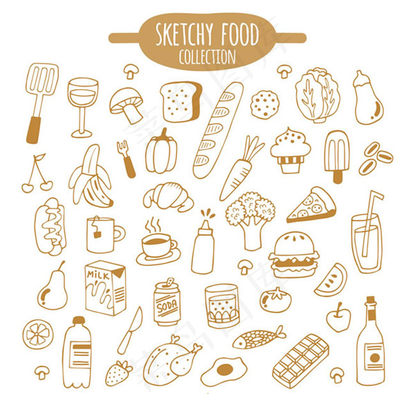 手绘食物矢量