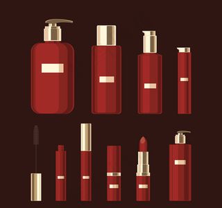 红色化妆品矢量