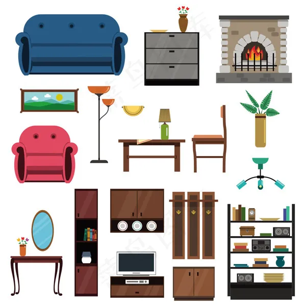 时尚家居家具eps,ai矢量模版下载