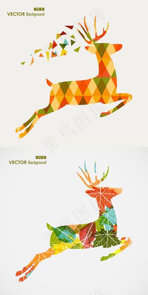 创意鹿矢量