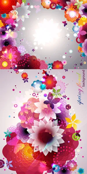 绚丽花纹背景,背景元素