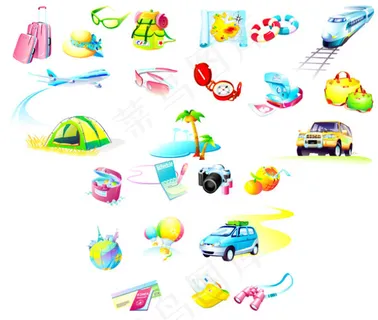 旅行用品图标,免抠元素