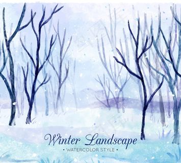 冬季雪地树林风景