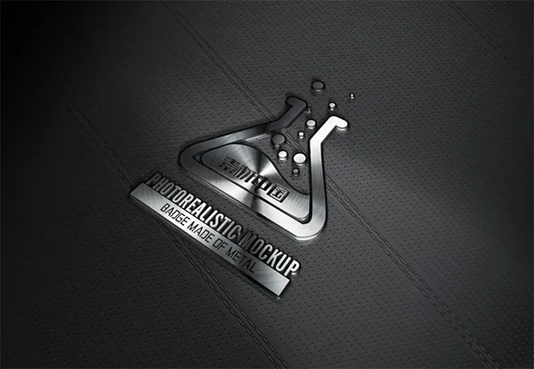 立体银黑logo样机(1300X900(DPI:300))psd模版下载