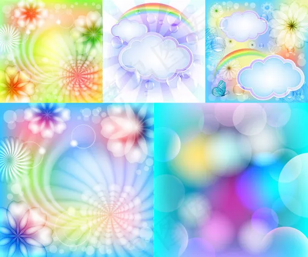 梦幻花纹背景eps,ai矢量模版下载