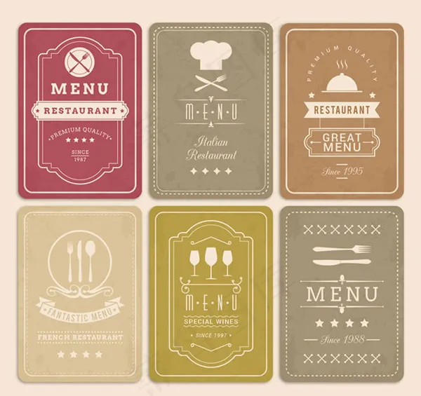 复古菜单矢量ai矢量模版下载