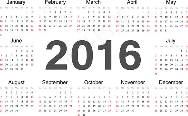 2016年日历设计eps,ai矢量模版下载