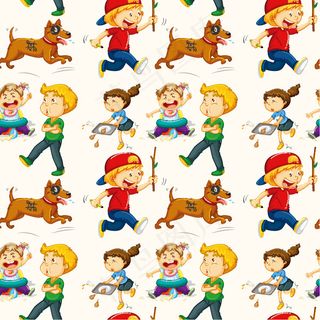 卡通儿童无缝背景