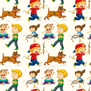 卡通儿童无缝背景
