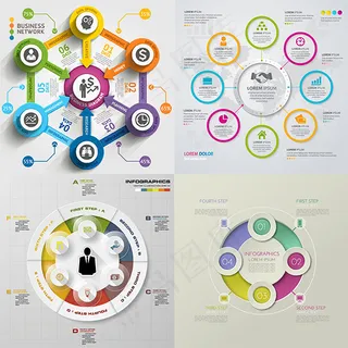 时尚商务信息图表,背景元素