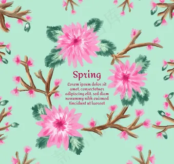 粉色春季花枝