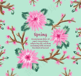 粉色春季花枝