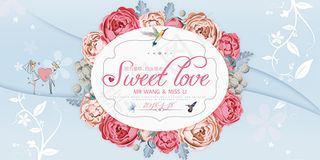 清新婚礼背景板