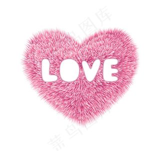 毛绒粉色爱心