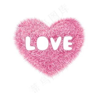 毛绒粉色爱心