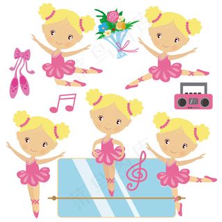 跳舞的卡通女孩