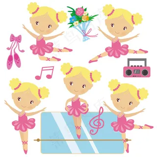 跳舞的卡通女孩