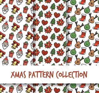 圣诞元素无缝背景