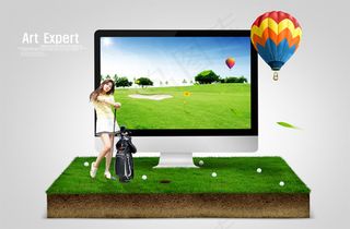 显示器与与女郎