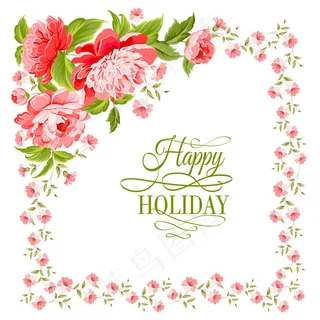 鲜花边框婚礼请柬