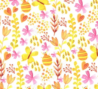 花卉与蝴蝶背景