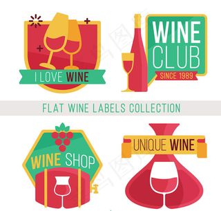葡萄酒标签矢量