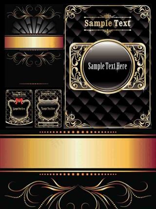 金色花纹背景,背景元素