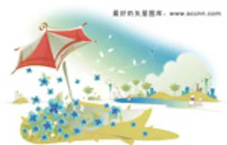 韩国矢量手绘风景插画_6