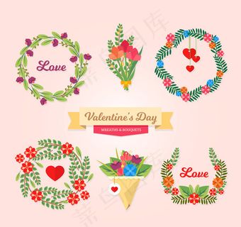 情人节花束和花环