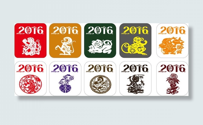 2016年猴子剪纸ai矢量模版下载