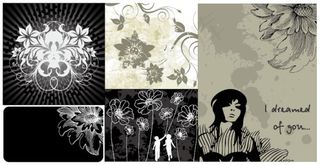 黑白灰花纹矢量