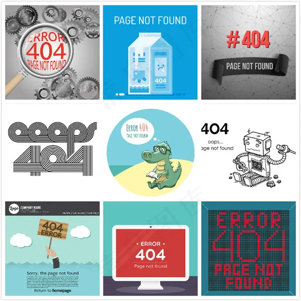 404网页矢量eps,ai矢量模版下载
