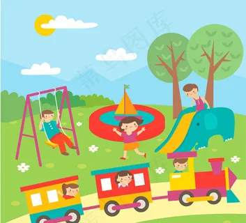 室外玩耍的儿童