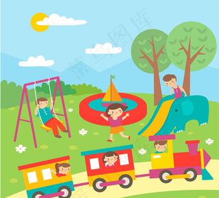 室外玩耍的儿童